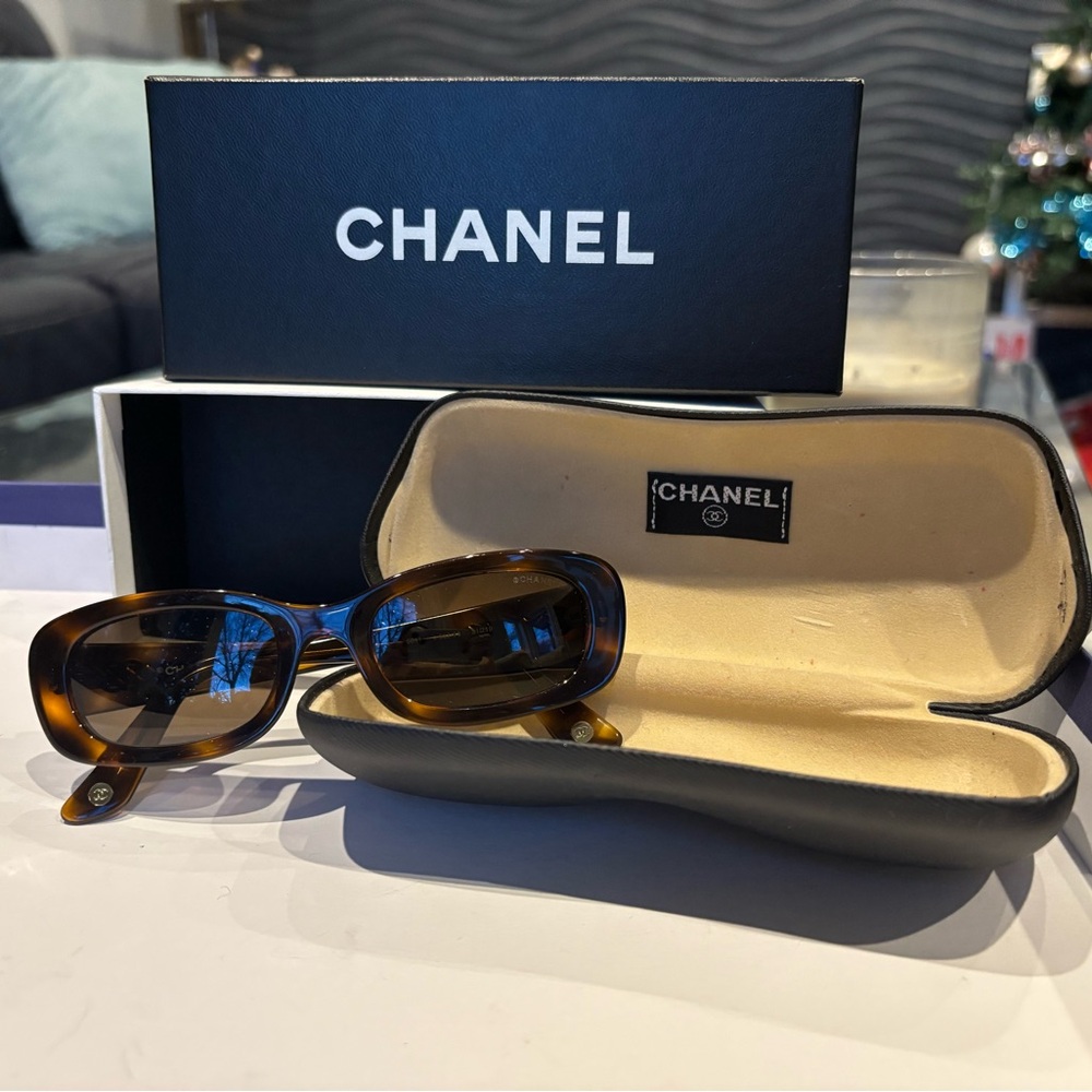 Vintage Authentic Chanel Tortoise Shell Sunglasses